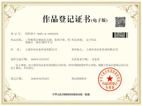 作品登记证书：二代精英定制成长方案